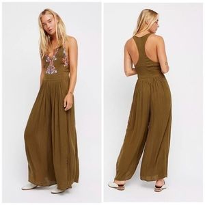 Free People Amalfi One Piece Jumpsuit Olive Green